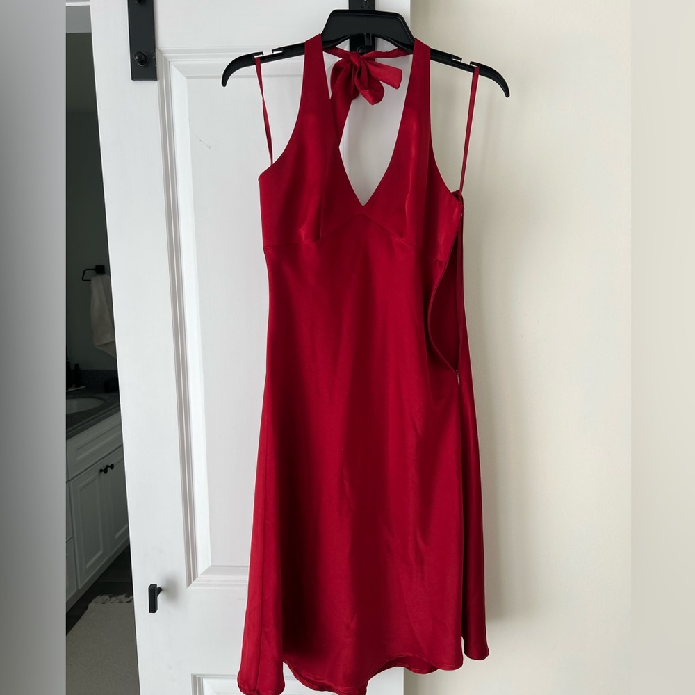 BCBG Red Halter Dress Size 6